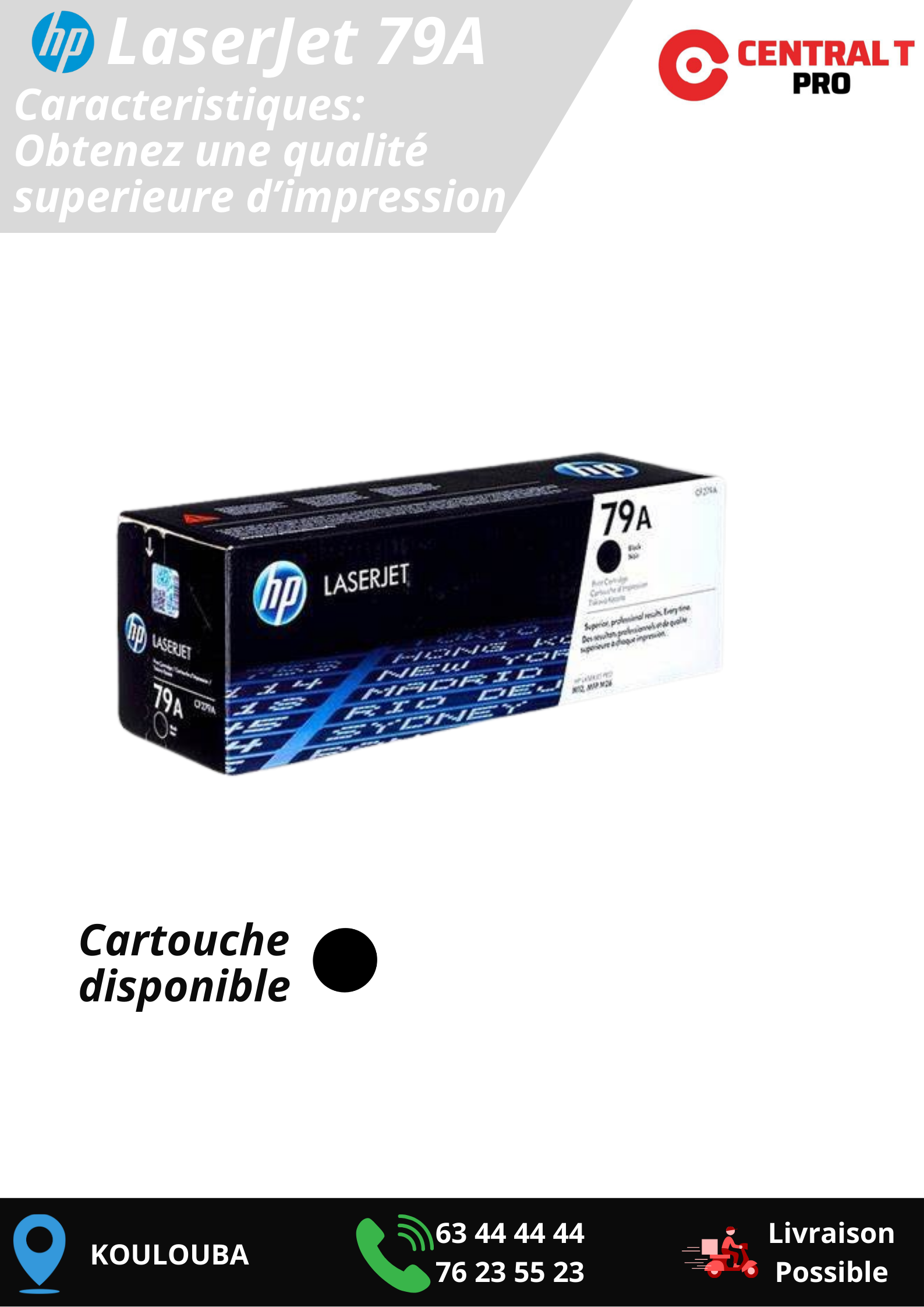 Toner de marque HP 79A / CF279A -Central T Pro